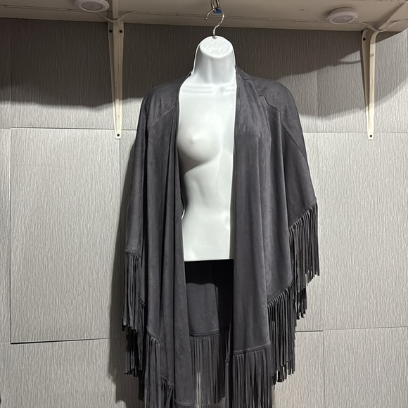 WHITE HOUSE BLACK MARKET Fringe Kimono Cardigan NWT - Picture 4 of 7